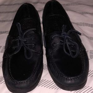 Men’s black sperry boat shoes